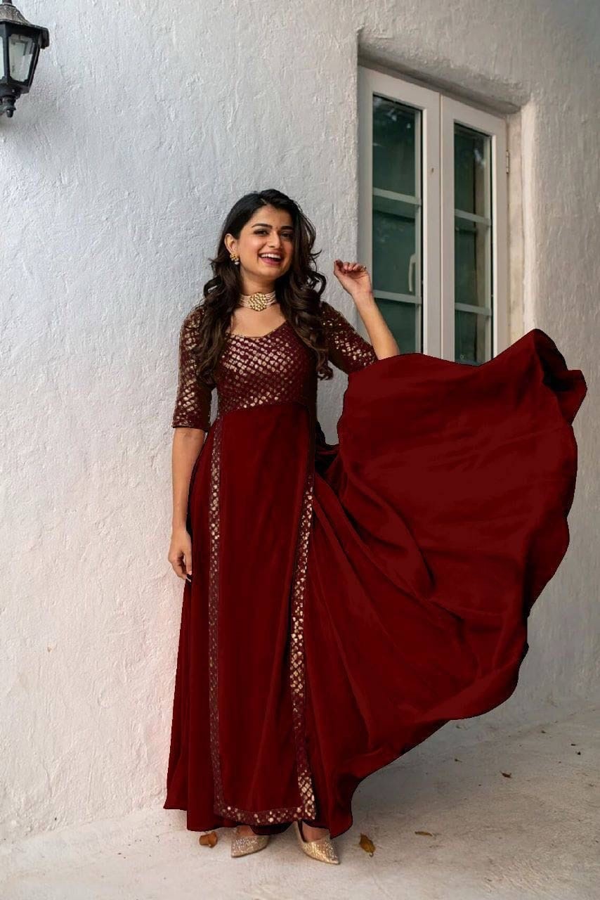 Elegant Floor Length Designer Anarkali Salwar For Wedding Wear